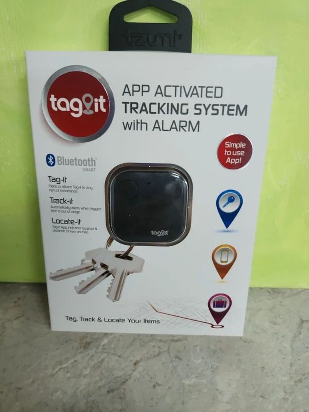 Tag-it app activated  tracking system